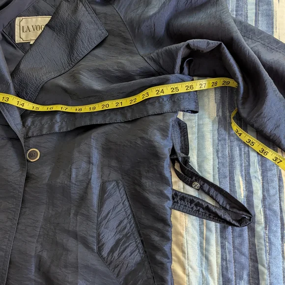 Vintage La Vogue Women's Deep Blue Trench Coat - Picture 8 of 10